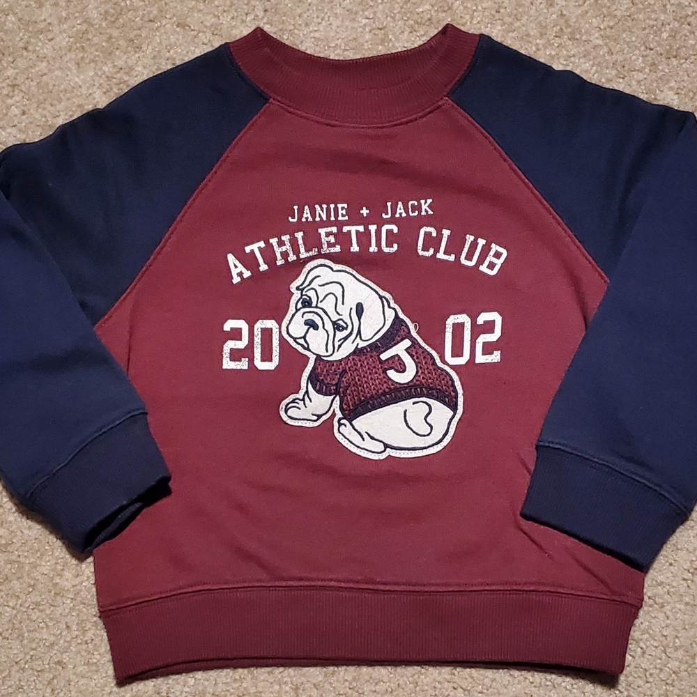 Janie and Jack Burgundy and Navy Sweatshirt